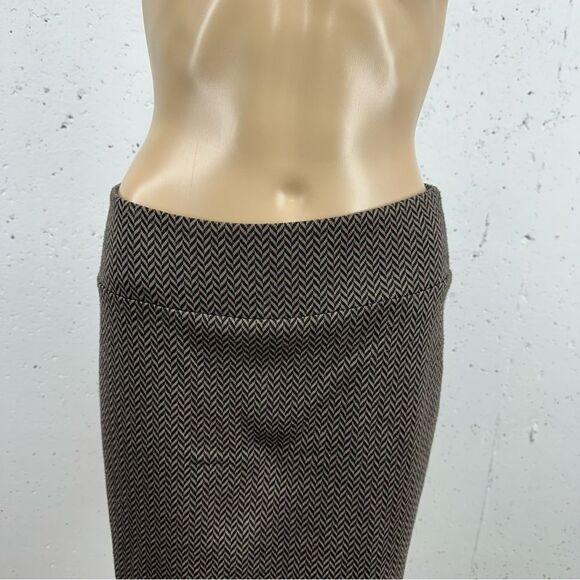 KAVU size Small Black & Brown Knit Herringbone Stretch Pencil Skirt - Picture 2 of 12
